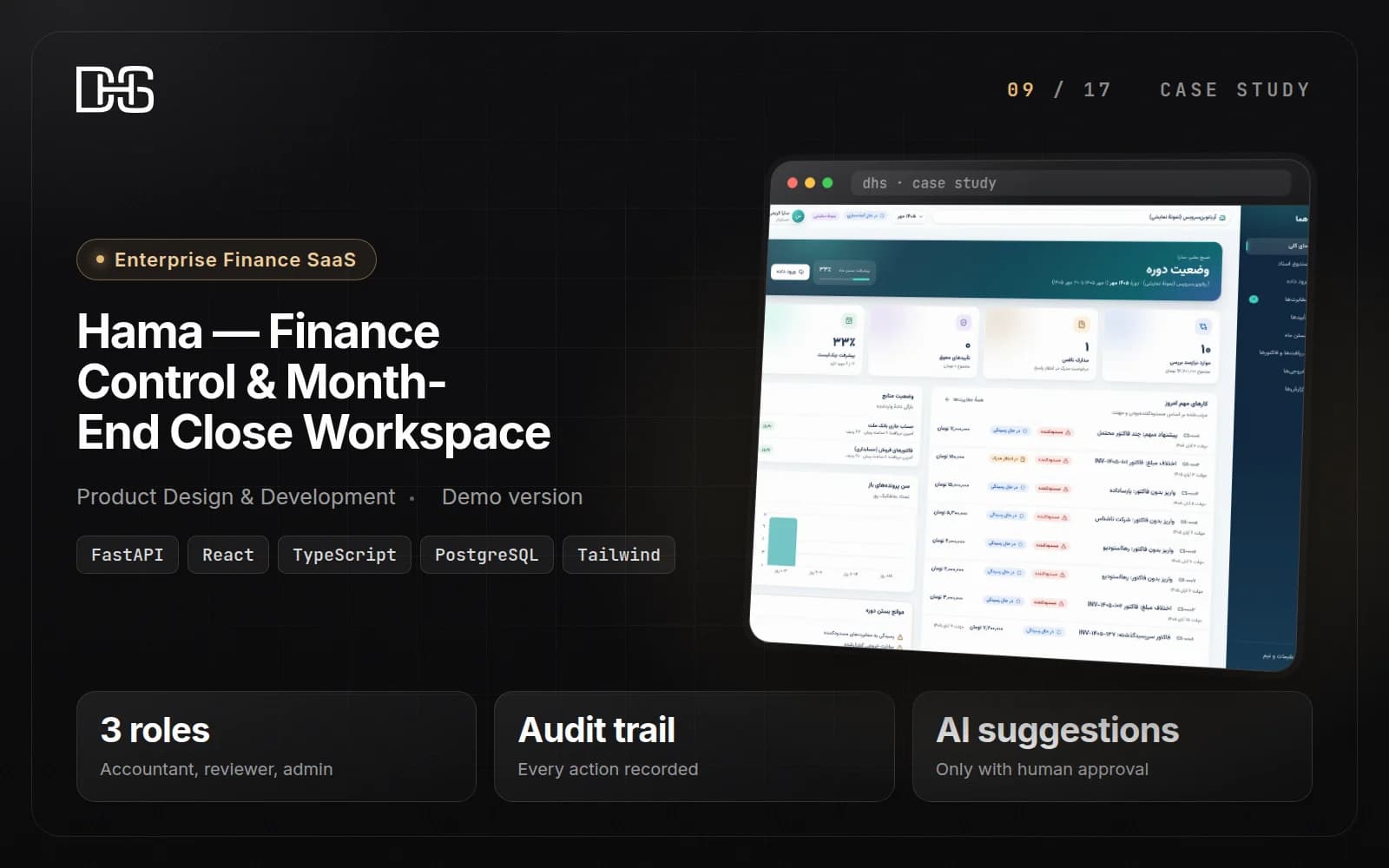 Hama — Finance Control & Month-End Close Workspace