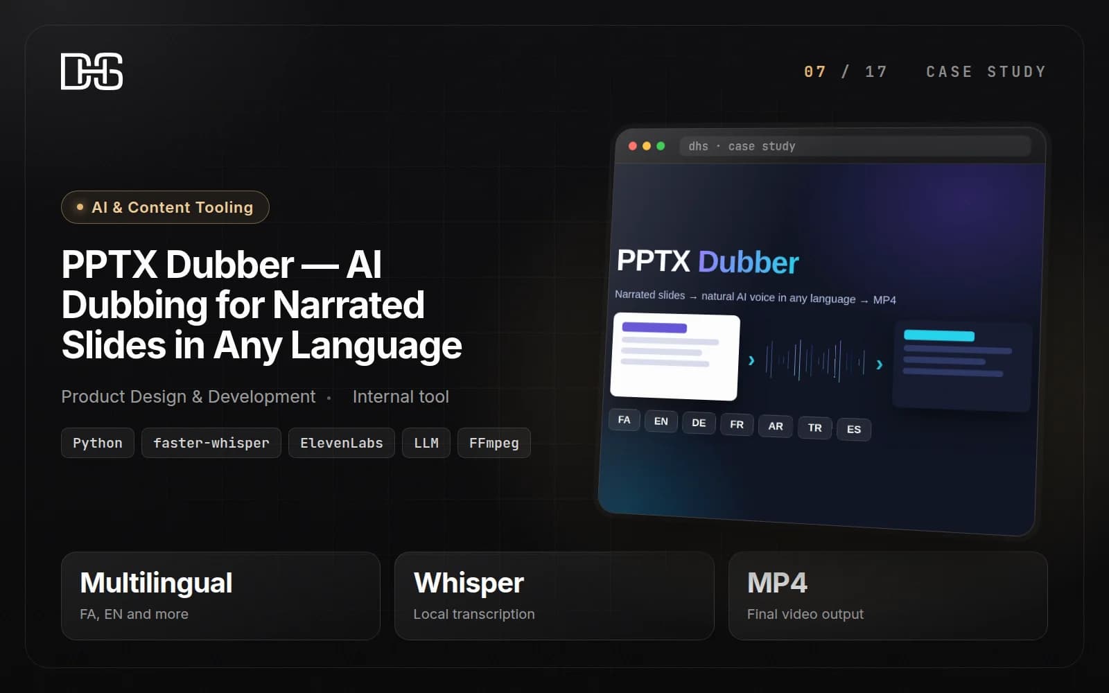 PPTX Dubber — AI Dubbing for Narrated Slides in Any Language